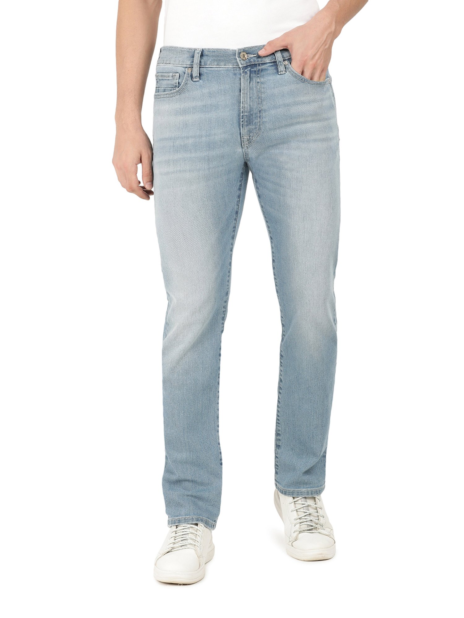 EVERBLUE Blue Regular Fit Midrise Stretchable Jeans