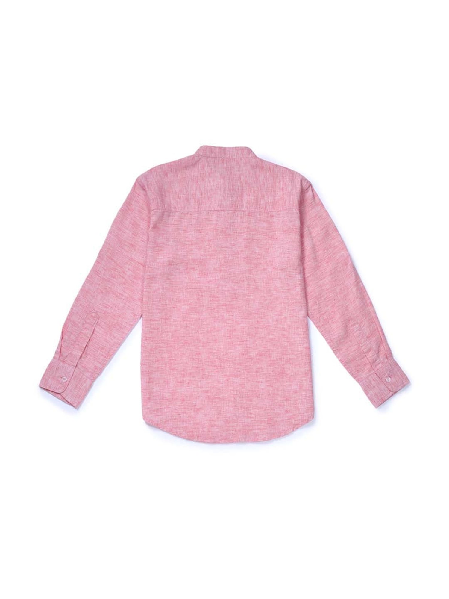 Gini & Jony Kids Pink Cotton Regular Fit Full Sleeves Shirt
