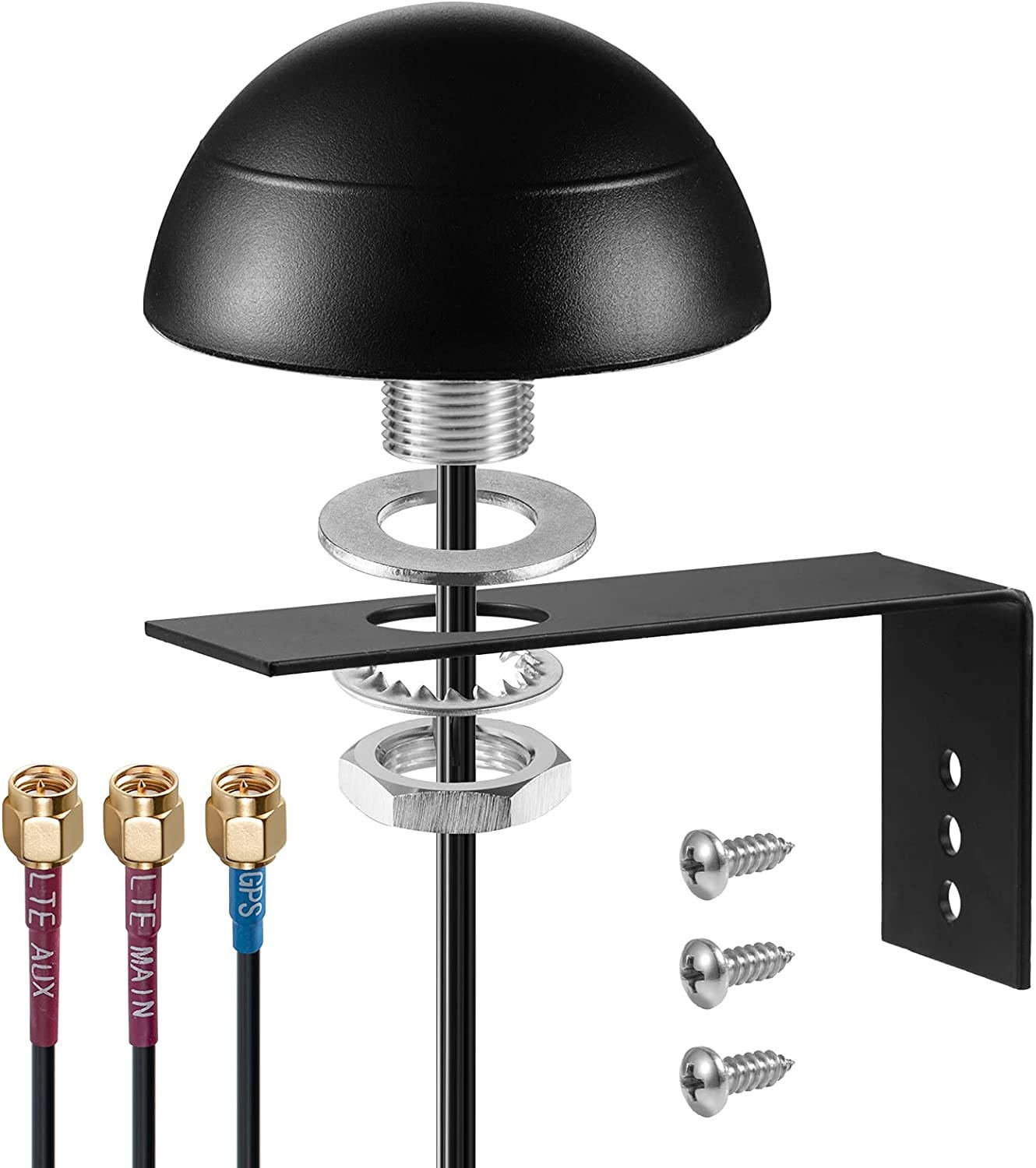 Outdoor Combines 3-in-1 GPS GSM 4G LTE Cellular Mimo Antenna for 4G LTE Modem GPS Cradlepoint Sierra Wireless Airlink Industrial Gateway Router Vehicle Truck Van RV Bus Real Time Monitor Tracker