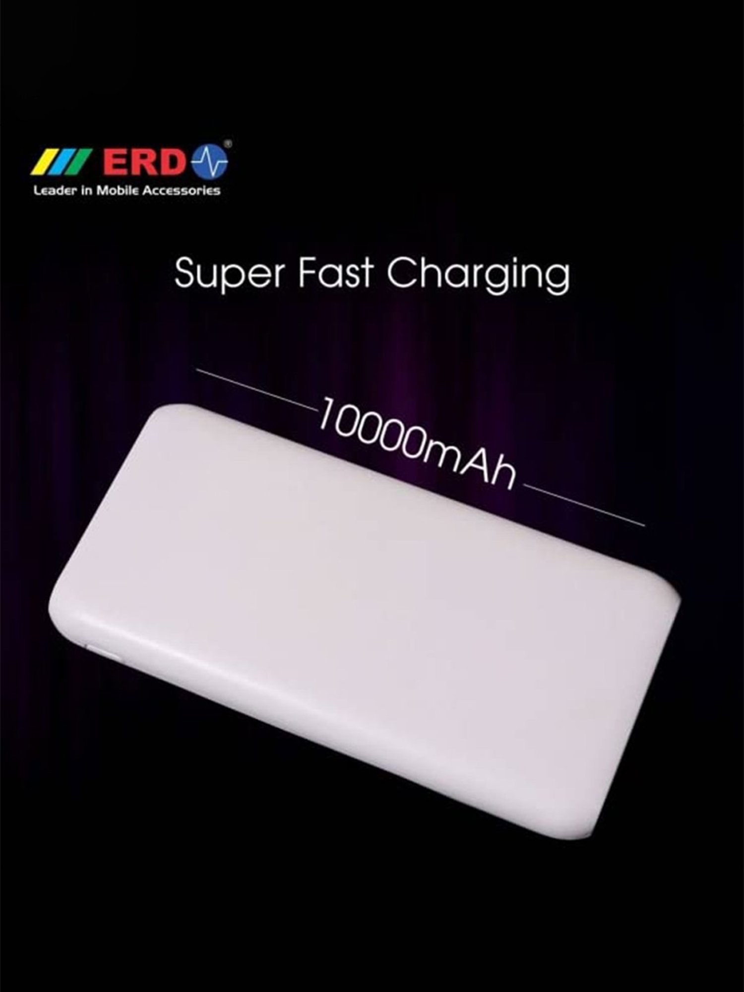 ERD 10000 mAh Power Bank Fast Charger (White)