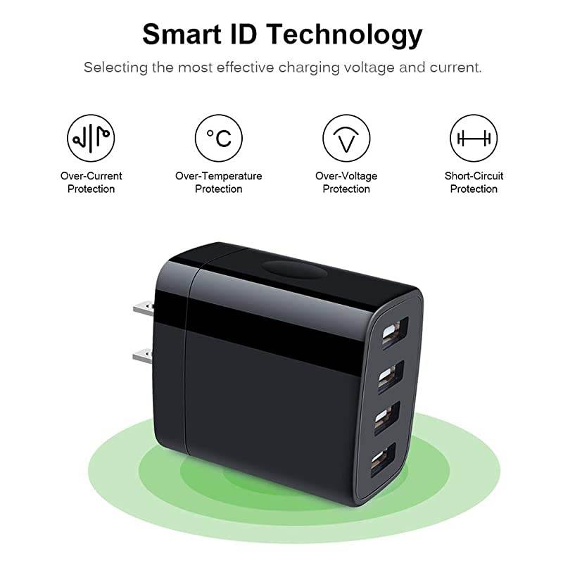 Fast Charge Wall Charger High Speed 48A Charger Cube Brick Base Compatible with iPhone 11 X876sPlusiPad ProAir 2Mini LG Nexus HTC Samsung GalaxyS10S9S8 S7S6Plus Note Nexus