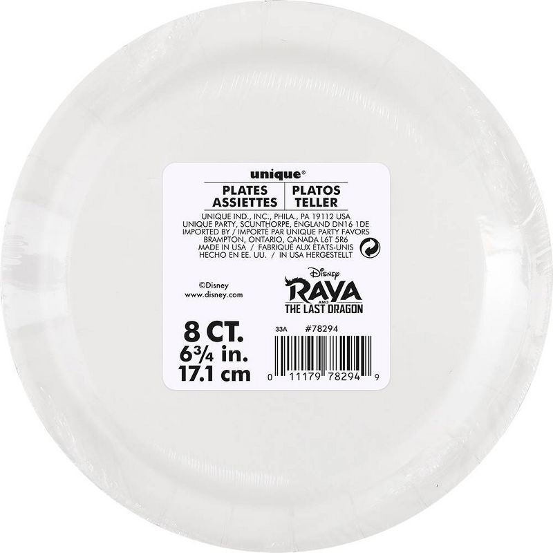 Raya and the Last Dragon 7" 8ct Dinner Paper Plates