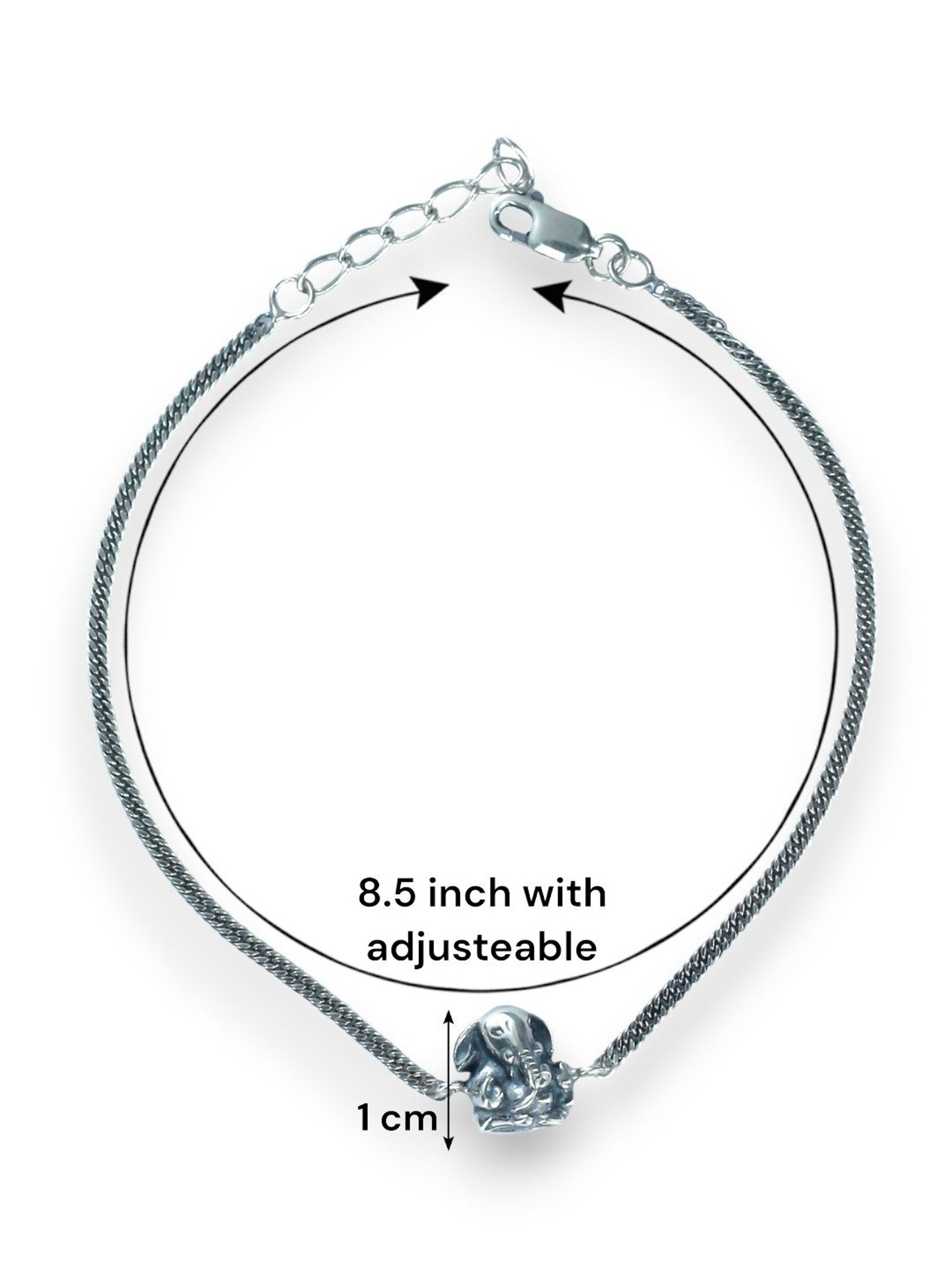 Taraash 92.5 Sterling Silver Ganpati Rakhi for Men