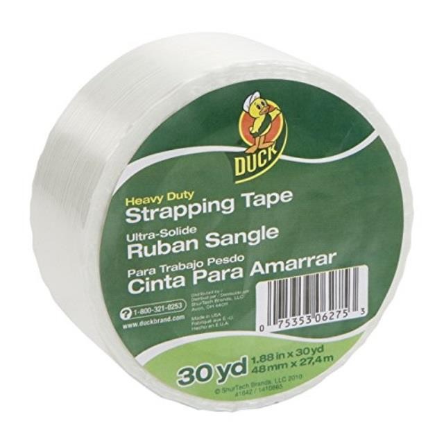 duck brand heavy duty filament reinforced strapping tape, 1.88 inches x 30 yards, single roll 392903