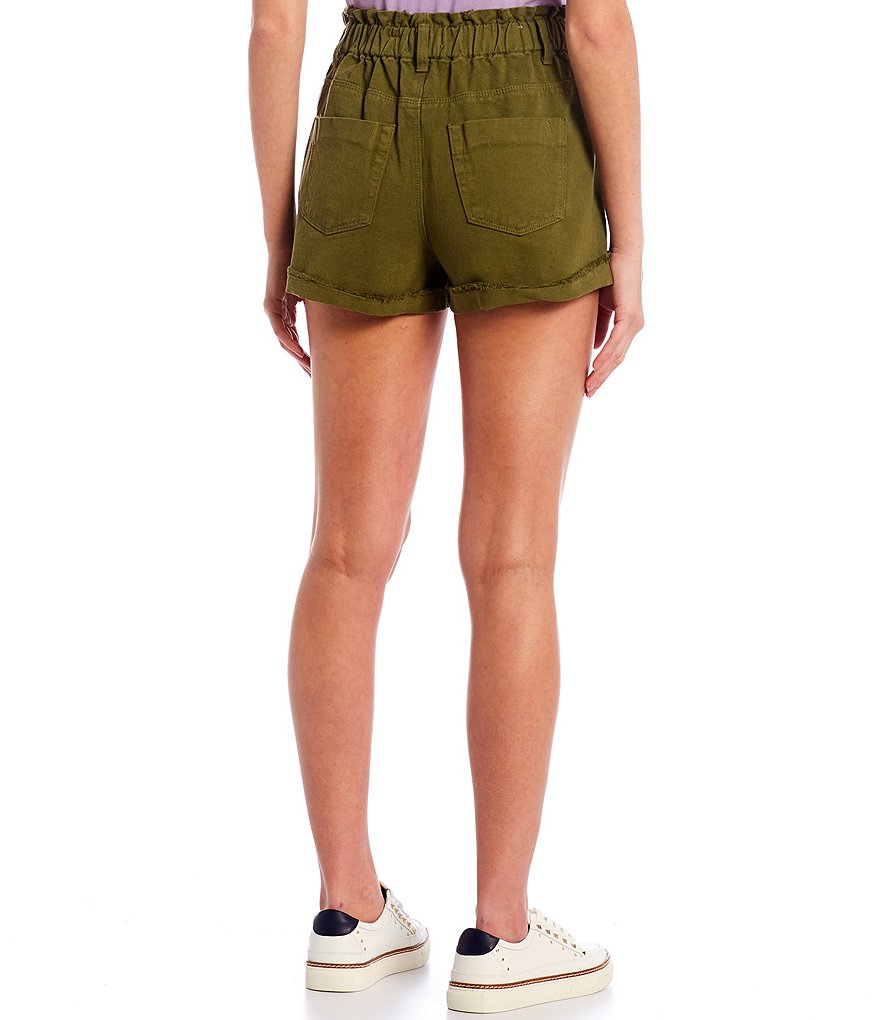 A Loves A Elastic Waist Double Button High Rise Shorts