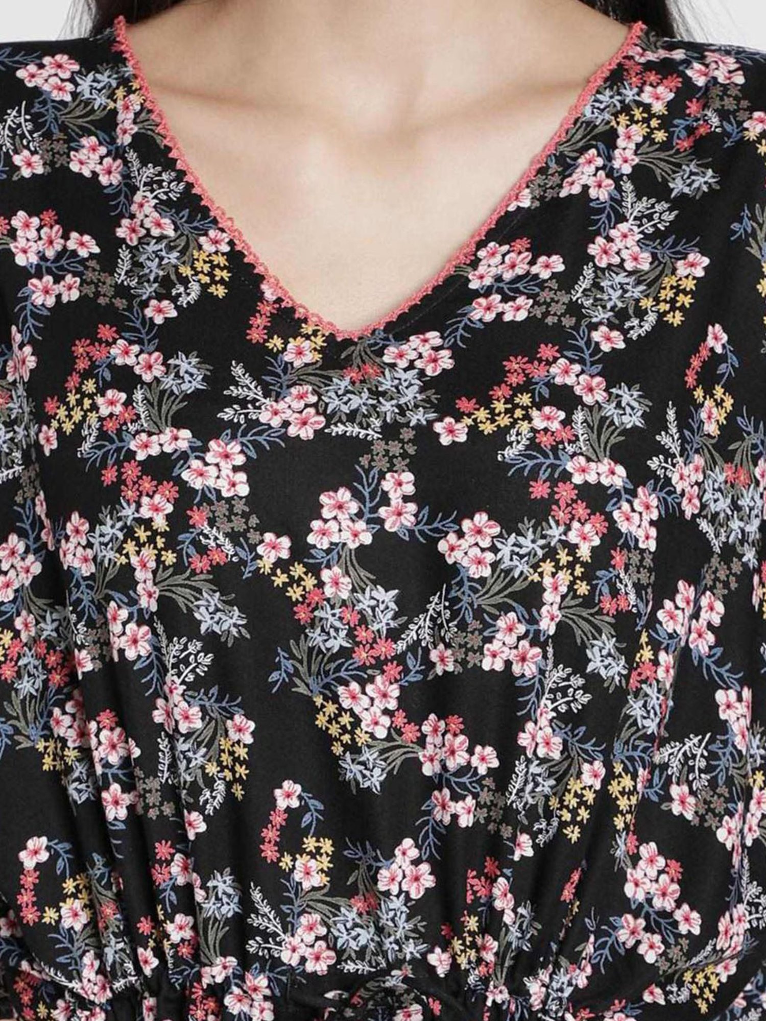 Dusk Attire Black Midnight Garden Kaftan