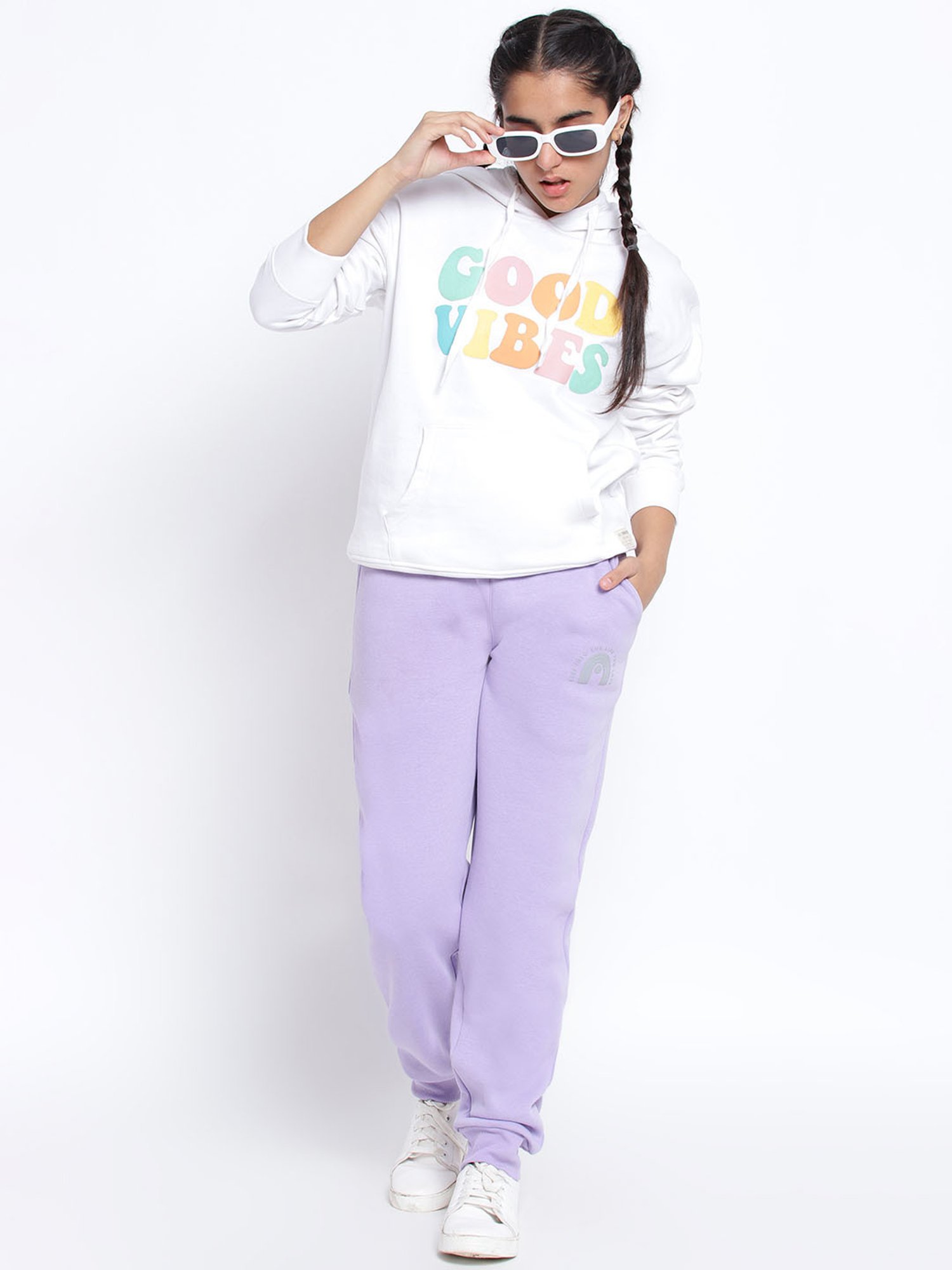 Lil Tomatoes Girls Purple Solid Trackpants