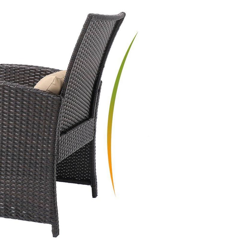 3pc Outdoor Wicker Conversation Set with Sofa Chairs & Table - Crestlive Products