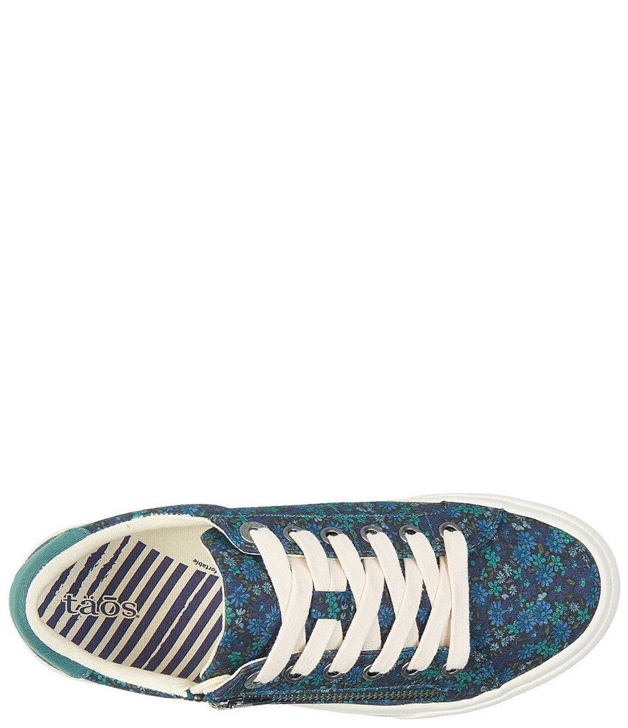 Taos Footwear Z-Soul Floral Canvas Zip Oxford Sneakers