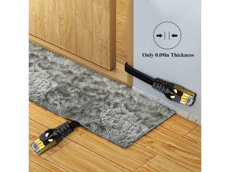 Cat 7 Ethernet Cable 100 ft LAN Cable Internet Network Cord for PS4, Xbox, Router, Modem, Gaming, White Flat Shielded 10 Gigabit RJ45 High Speed Computer Patch Wire.