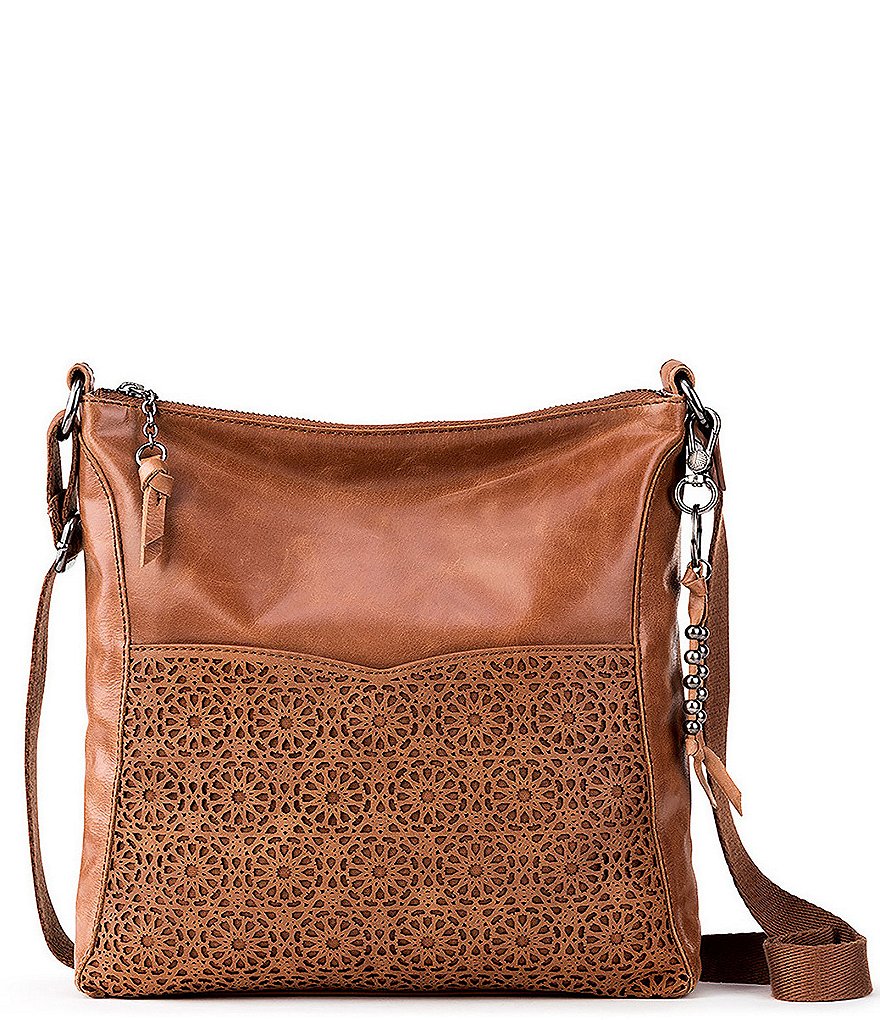 The Sak Lucia Leather Hand-Crochet Crossbody Bag