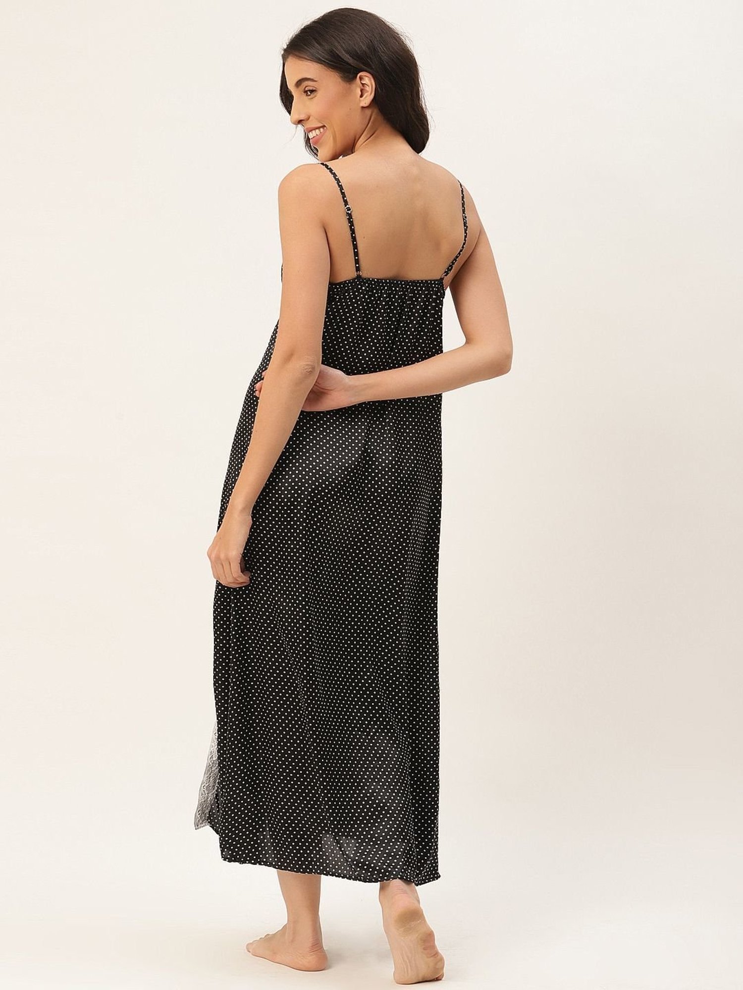 Ms.Lingies Black Printed Nighty