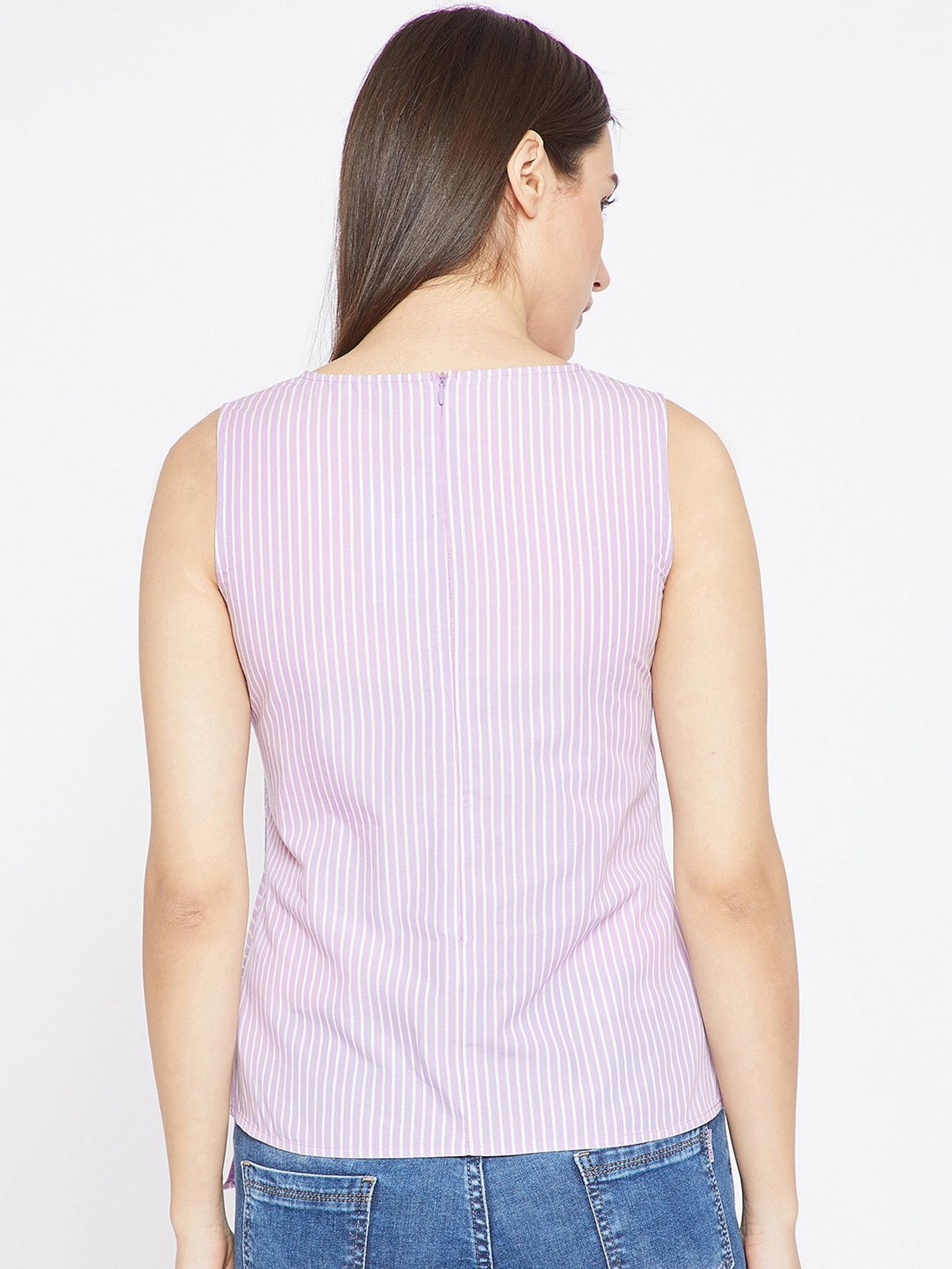 Marie Claire Light Purple Striped Top