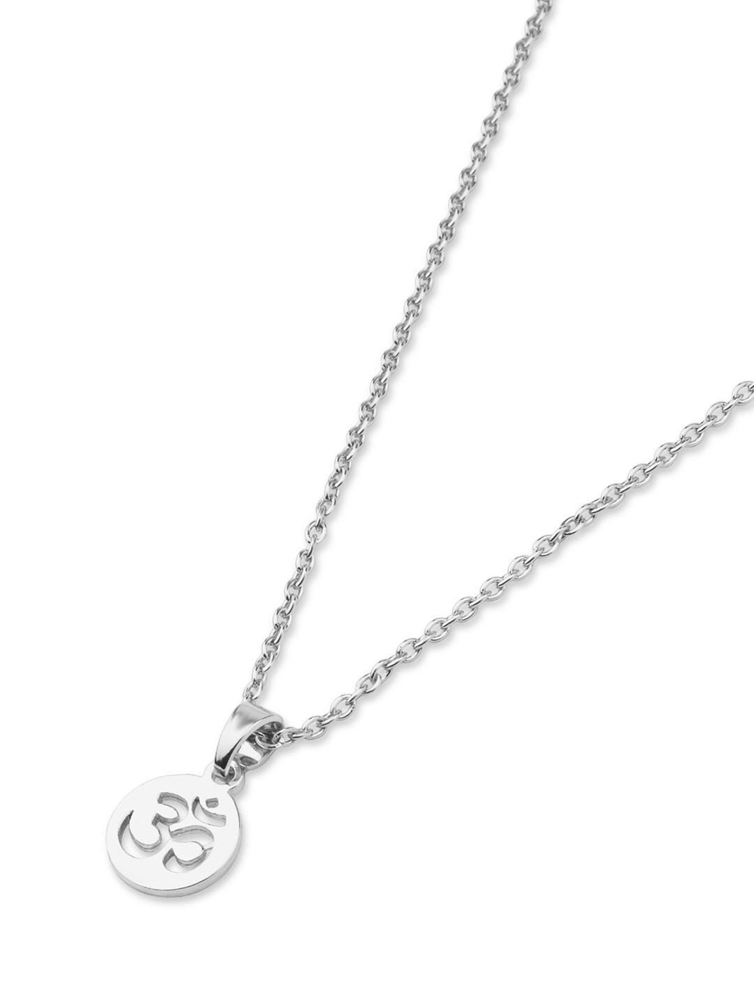 The Bro Code Silver-Plated Circular OM Pendant Necklace for Men