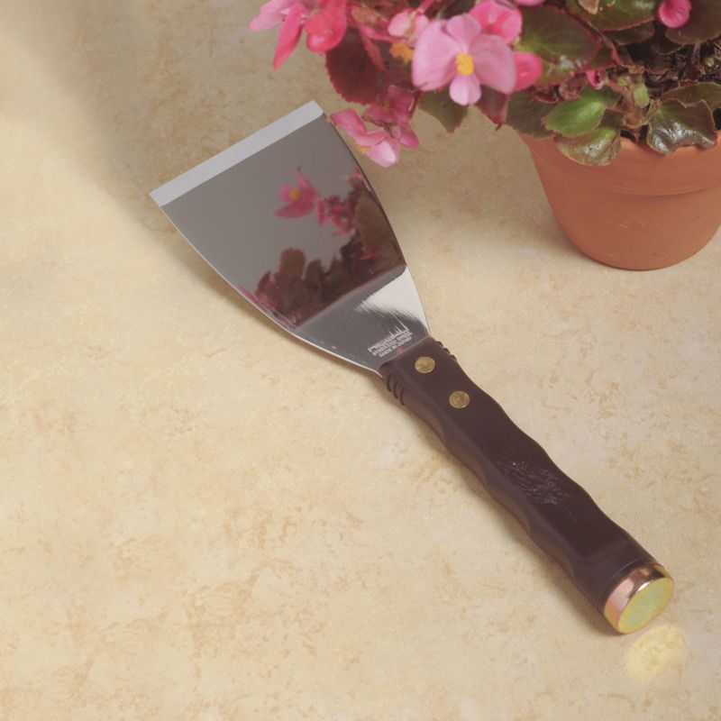 Nisaku Japanese Stainless Steel Curved Scraper Knife with Hammer End, 3-Inch Blade.