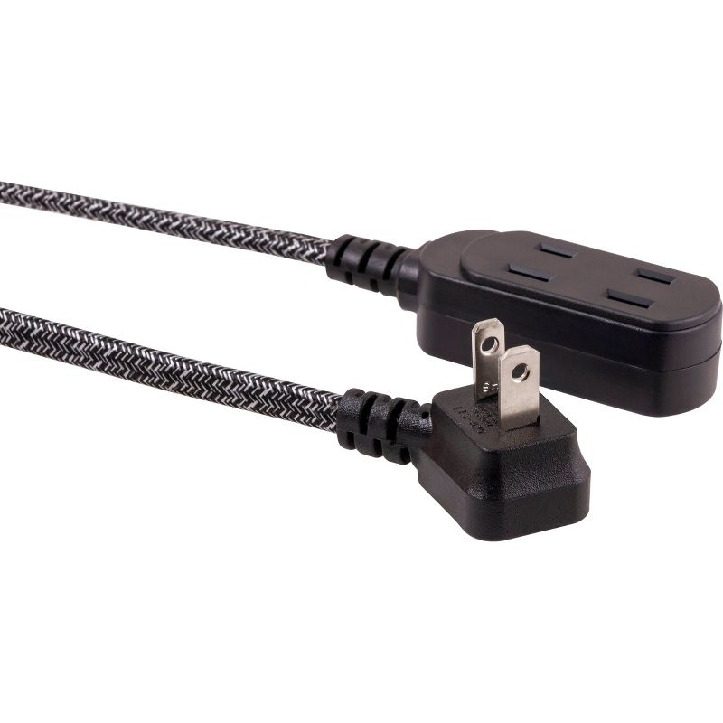 Cordinate 15' 3 Outlet Polarized Extension Cord Dark Gray