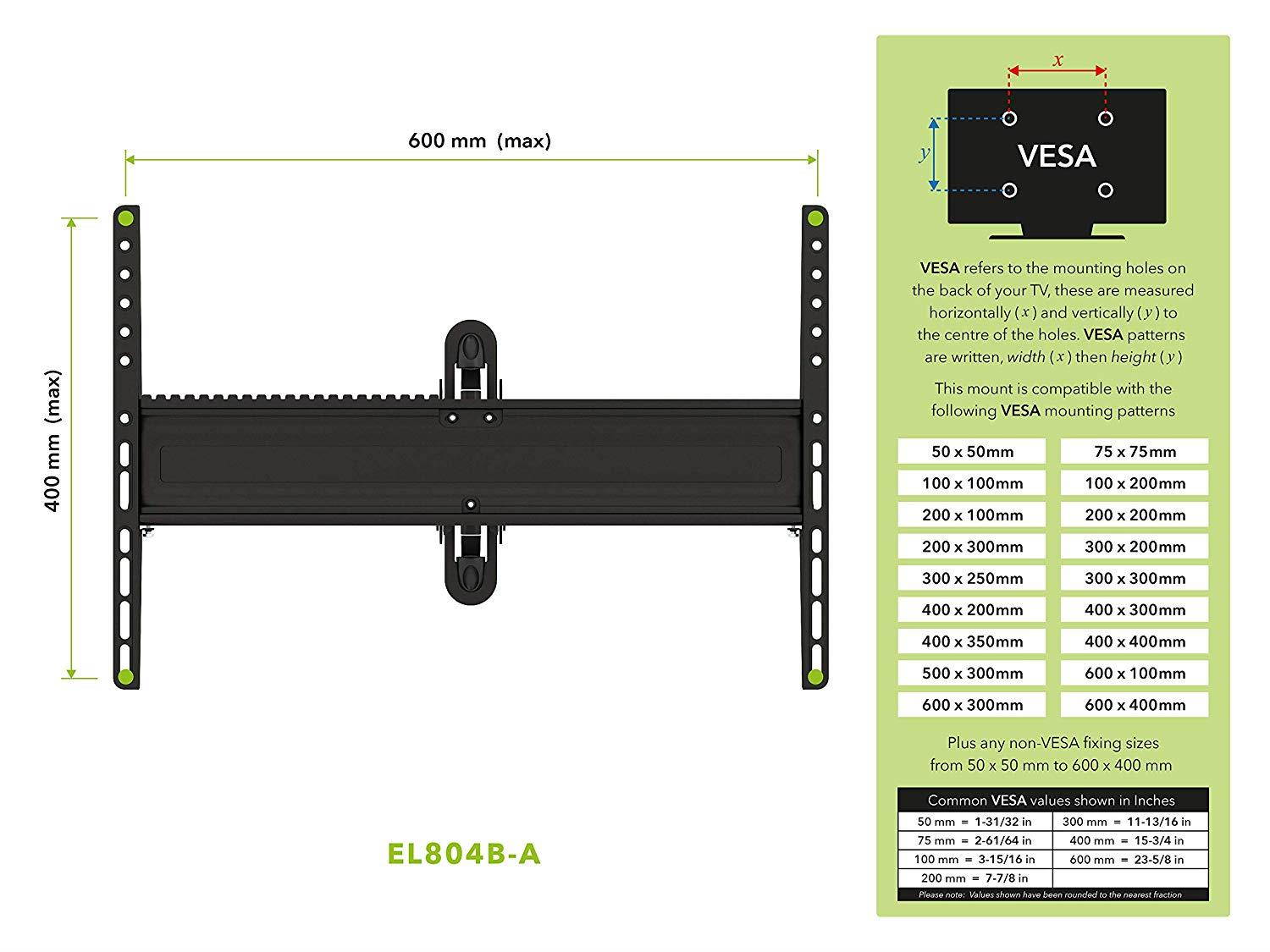 AVF EL804B-A Multi-Position Full Motion Long Extension TV Wall Mount For 40-Inch To 80-Inch TVs