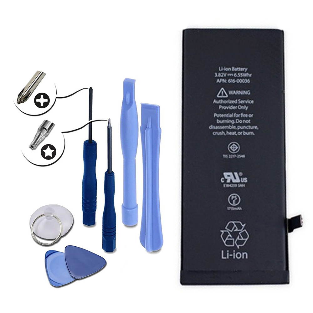 1715mAh 616-00036 Battery Replacement for Apple iPhone 6S A1633, A1688, A1691, A1700 with Installation Tool Kit.