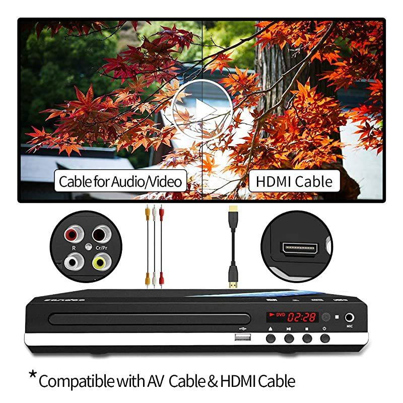 DVD Player, Home DVD Player for TV, Region Free DVD Player for Roku TV, HD 1080P DVD Player with HDMI, USB/MIC Port, MP2206