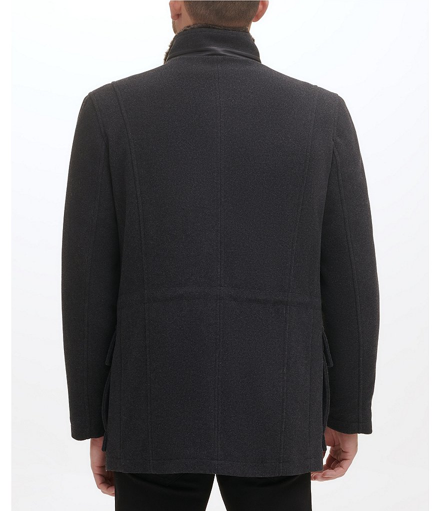Cole Haan Long-Sleeve Wool-Blend Plush Car Coat