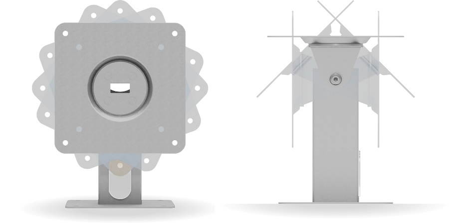 VidaMount Light Grey Enclosure and Rotating & Tilting Desk/Table Mount [Bundle] compatible with Samsung Galaxy Tab A 9.7