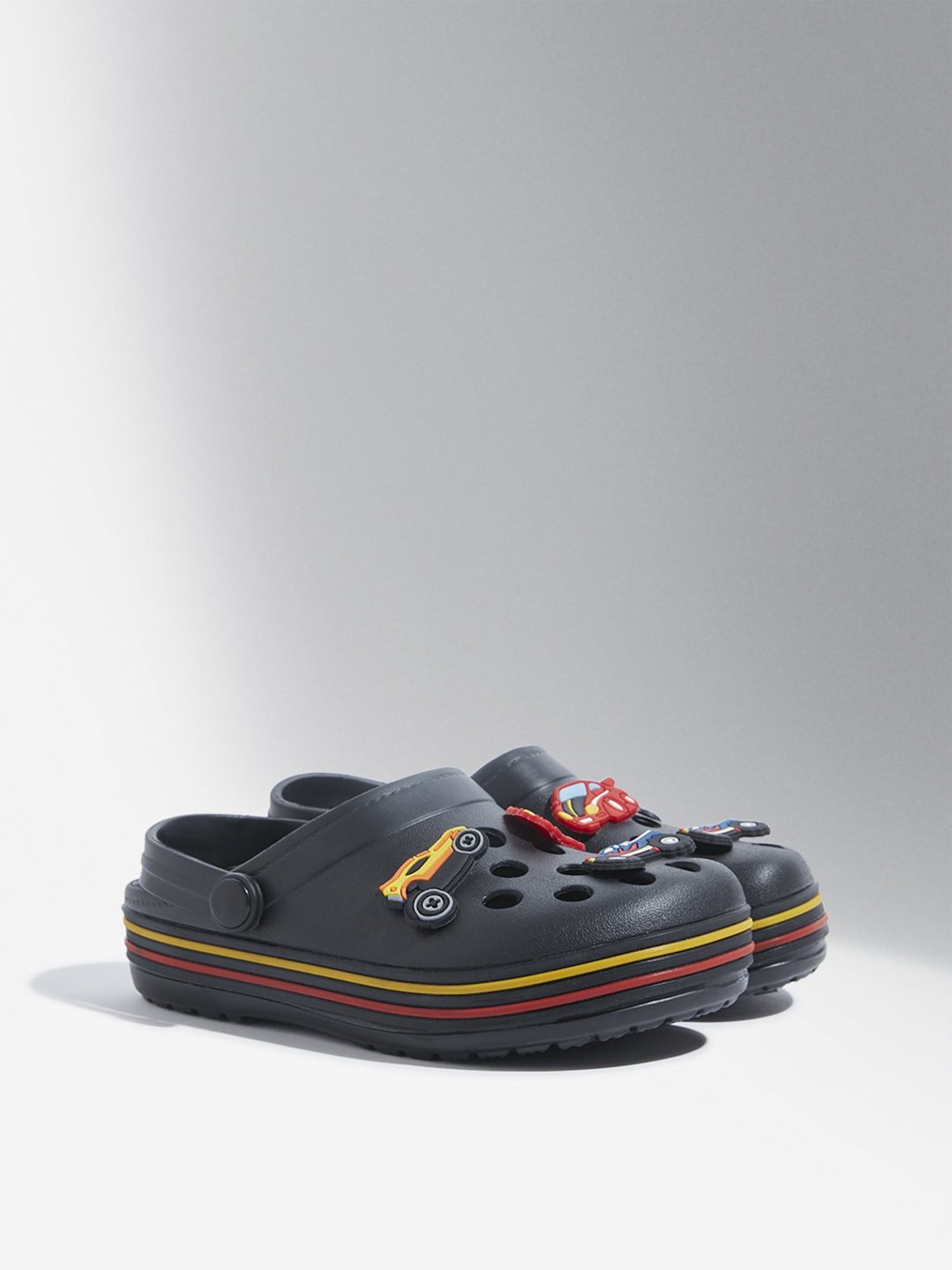 Yellow by Westside Black Appplique-Detailed Clogs