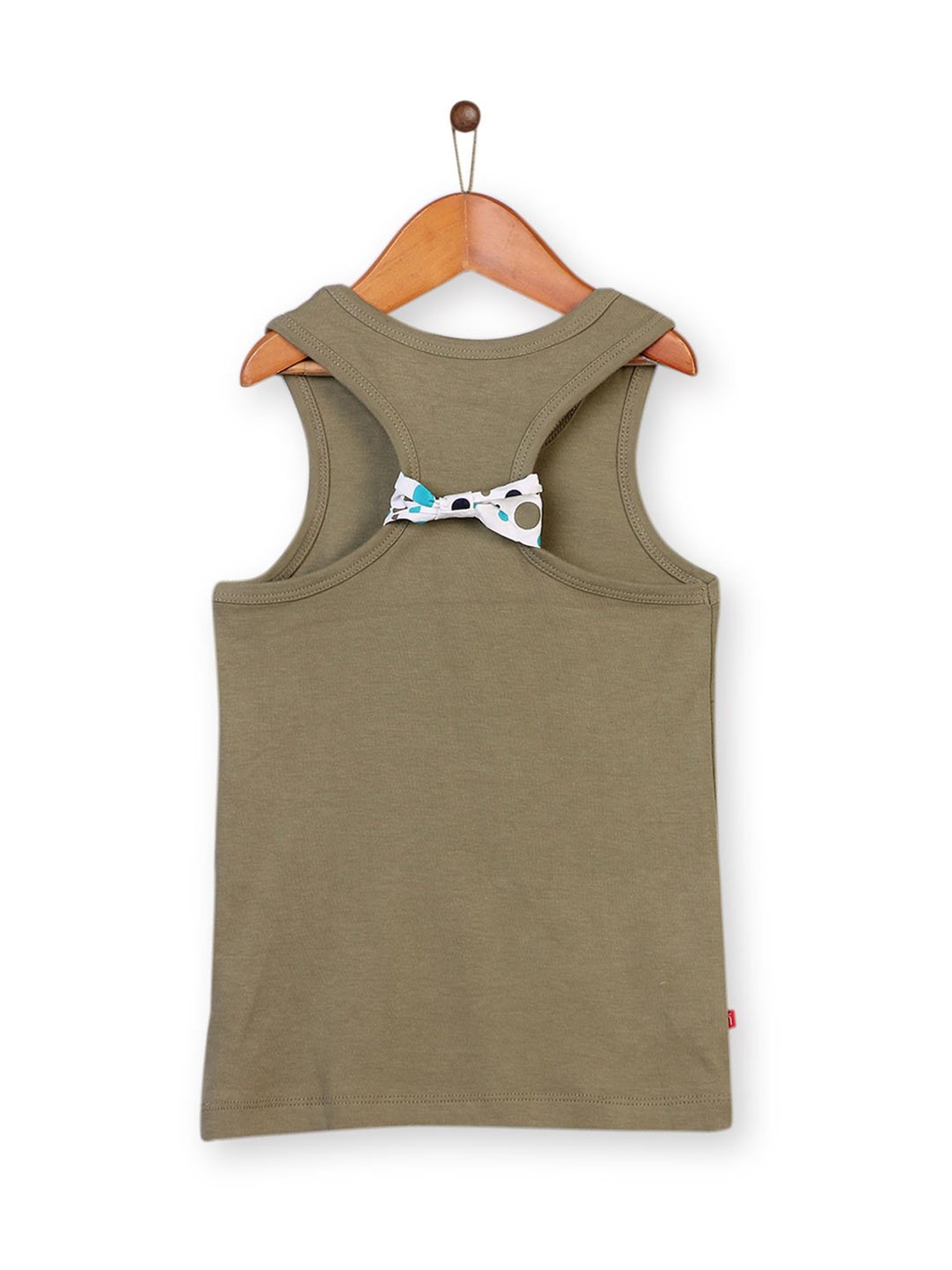 Nino Bambino Kids Green Solid Tank Top
