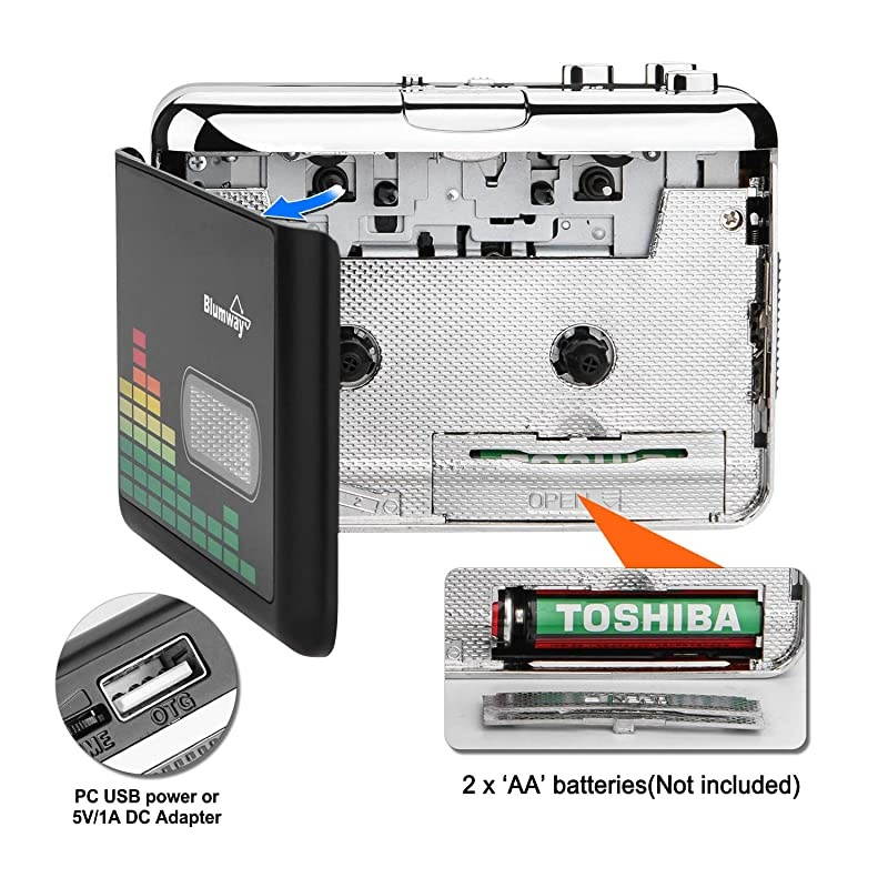 Cassette to MP3 Converter  Portable Cassette Recorder Player Audio Music Cassette Tape to Digital Converter Player with Earphone No Need Computer