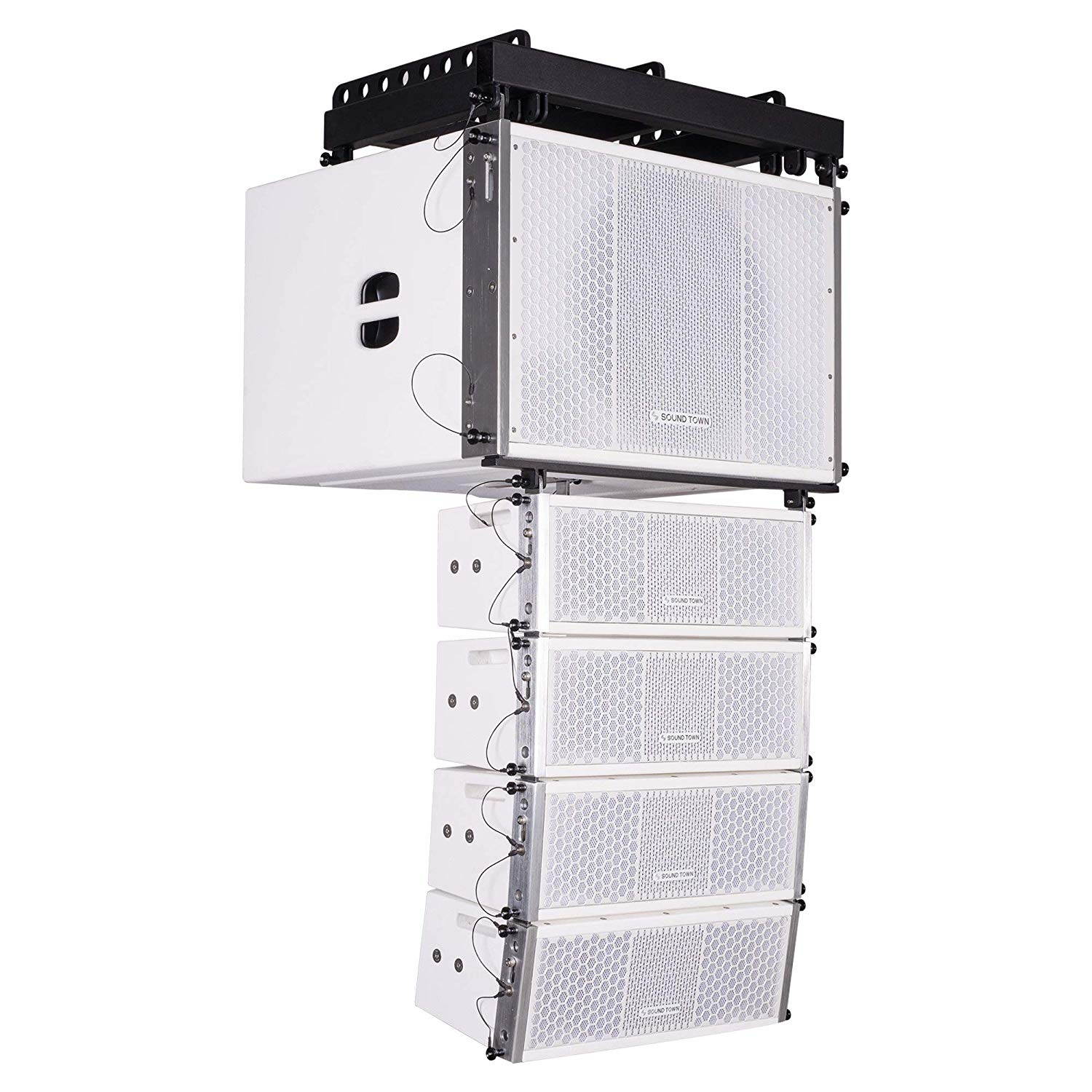 Sound Town ZETHUS Series 15&rdquo; 1000W Powered Line Array Subwoofer, White (ZETHUS-115SWPW)