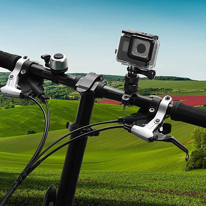 Bike Handlebar Mount Camera Holder Aluminium 360 Degree Rotation Motorcycle Mounts Seatpost Mount for GoPro Hero876 543+3 AKASO DJI Osmo Action SJCAM and Other Sports Cameras
