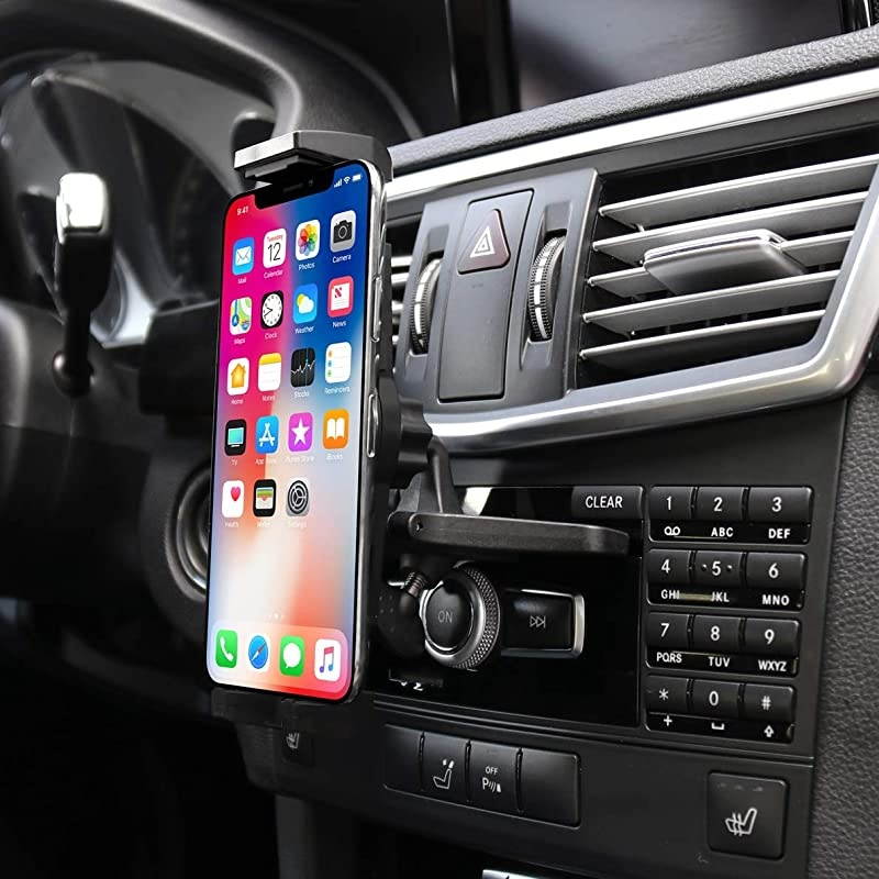 Universal Car Holder 2 in 1 TabletCell Phone CD Slot Player Car Mount Holder Cradle Bracket for 710 inches Tablets356 inches Mobile CellphonesSmartphonesGPSAdjustable 360 Rotation