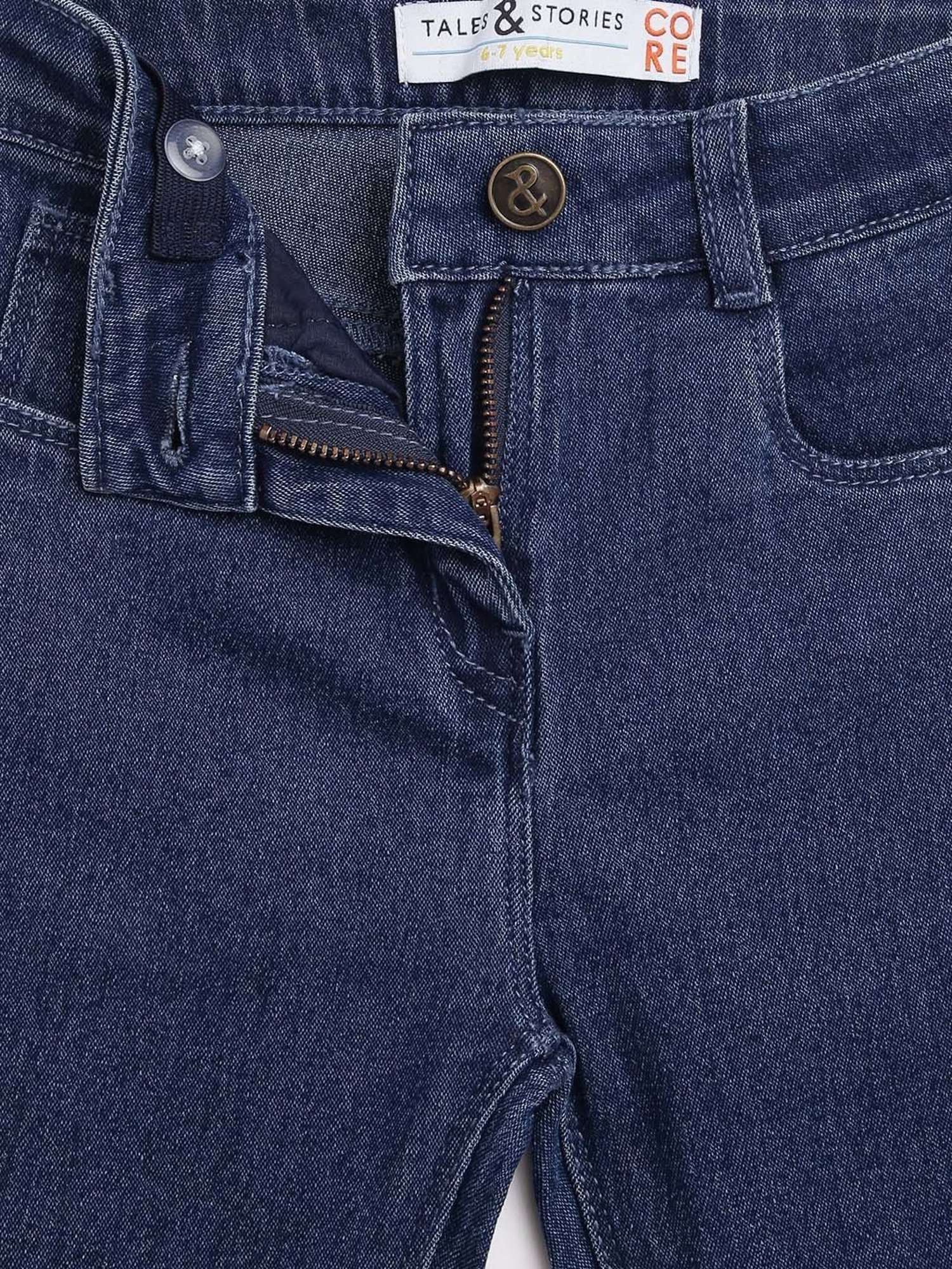 Tales & Stories Girls Blue Slim Fit Jeans