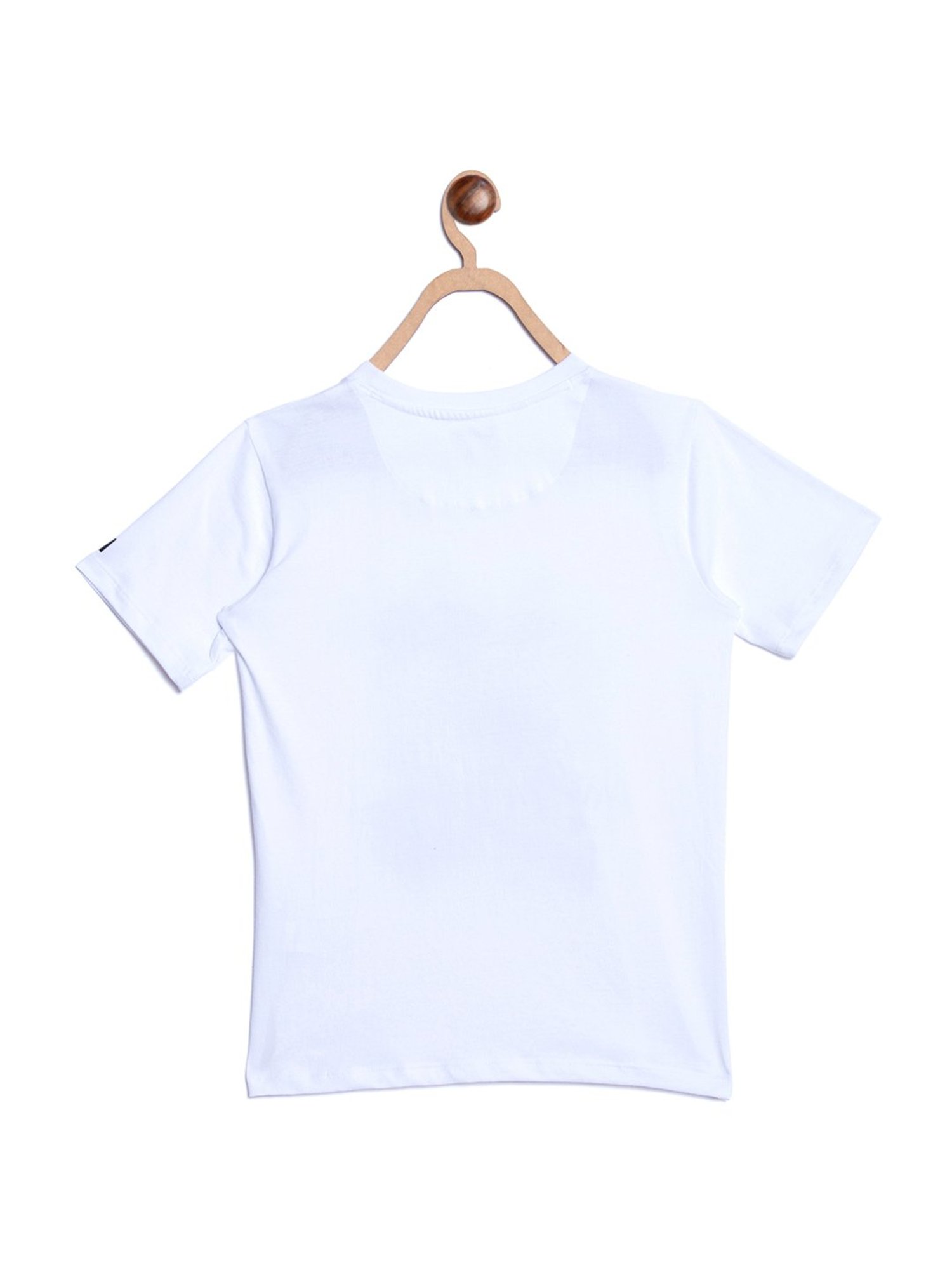 Blue Giraffe Kids White Cotton Printed T-Shirt
