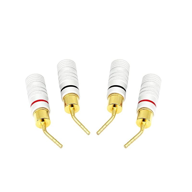 Gold Plated 2mm Banana Plug Screw Type Audio Speaker Pin Plugs Cable Connector Adapter(4pcs)