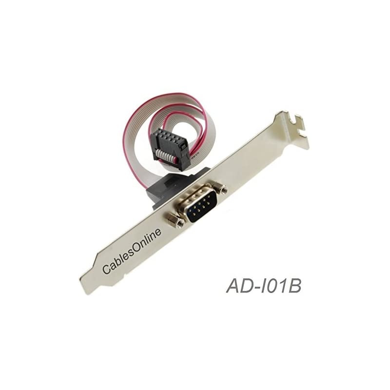 DB9 Male to 10Pin 2x5 IDC Female Motherboard Header Serial Adapter Cable wBracket ADI01B