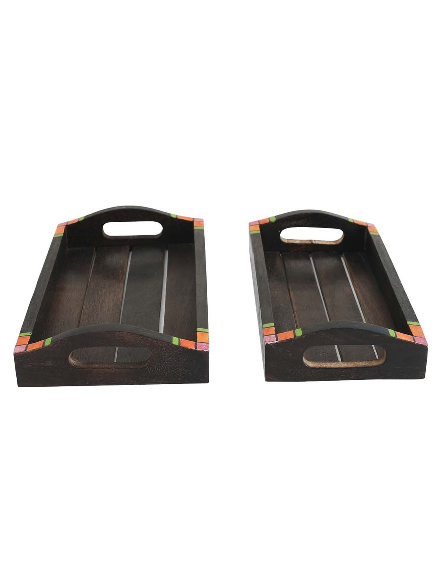VarEesha Mango Wood Madhubani Work Foldable Bed Tray - Set of 1