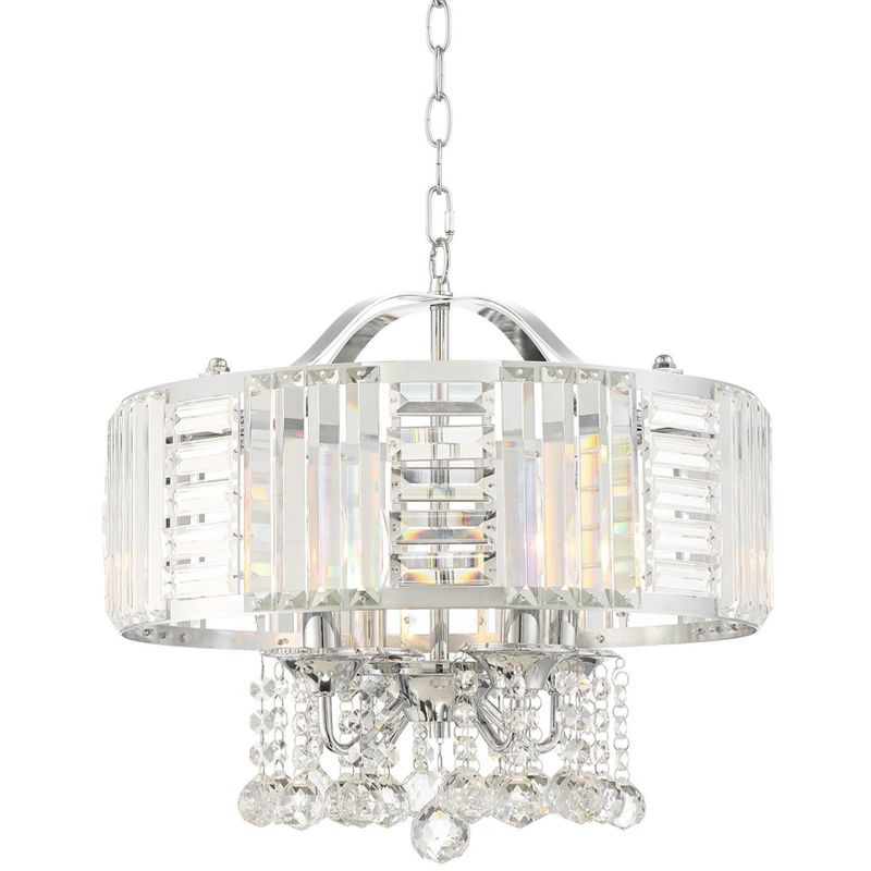 Vienna Full Spectrum Chrome Small Pendant Light Fixture 18" Wide Modern Contemporary Crystal Drum for Dining Room Kitchen Bedroom