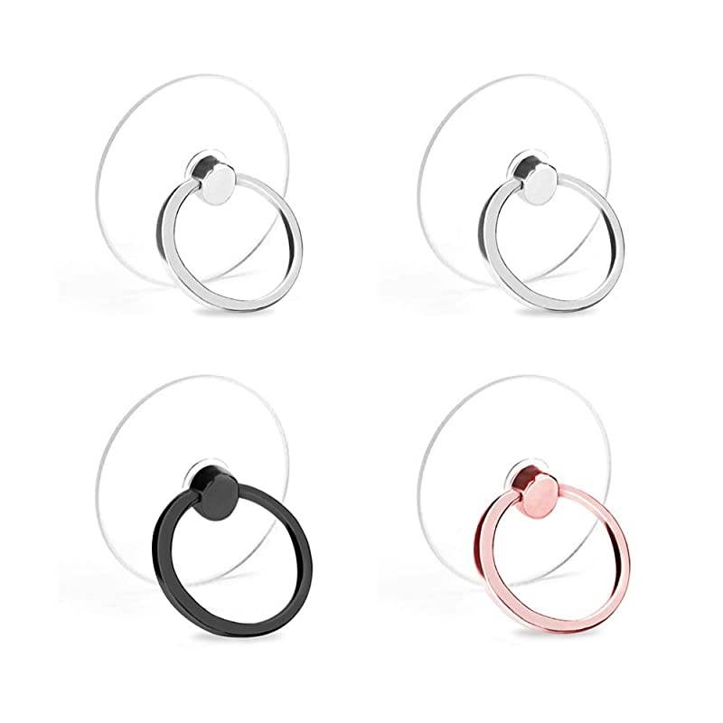 Phone Ring Holder, Transparent Phone Ring Holder 360&deg;Rotation Finger Ring Stand Phone Ring Grip Compatible with Almost All Phones/Phone Cases (Round)
