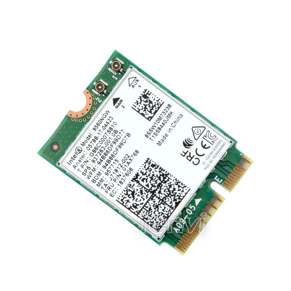 Plugadget Dual Band 1.73Gbps 802.11ac Wifi Wireless Network Wlan Card For Intel 9560 9560NGW NGFF Key E 2.4G/5Ghz Wi-fi Bluetooth 5.0