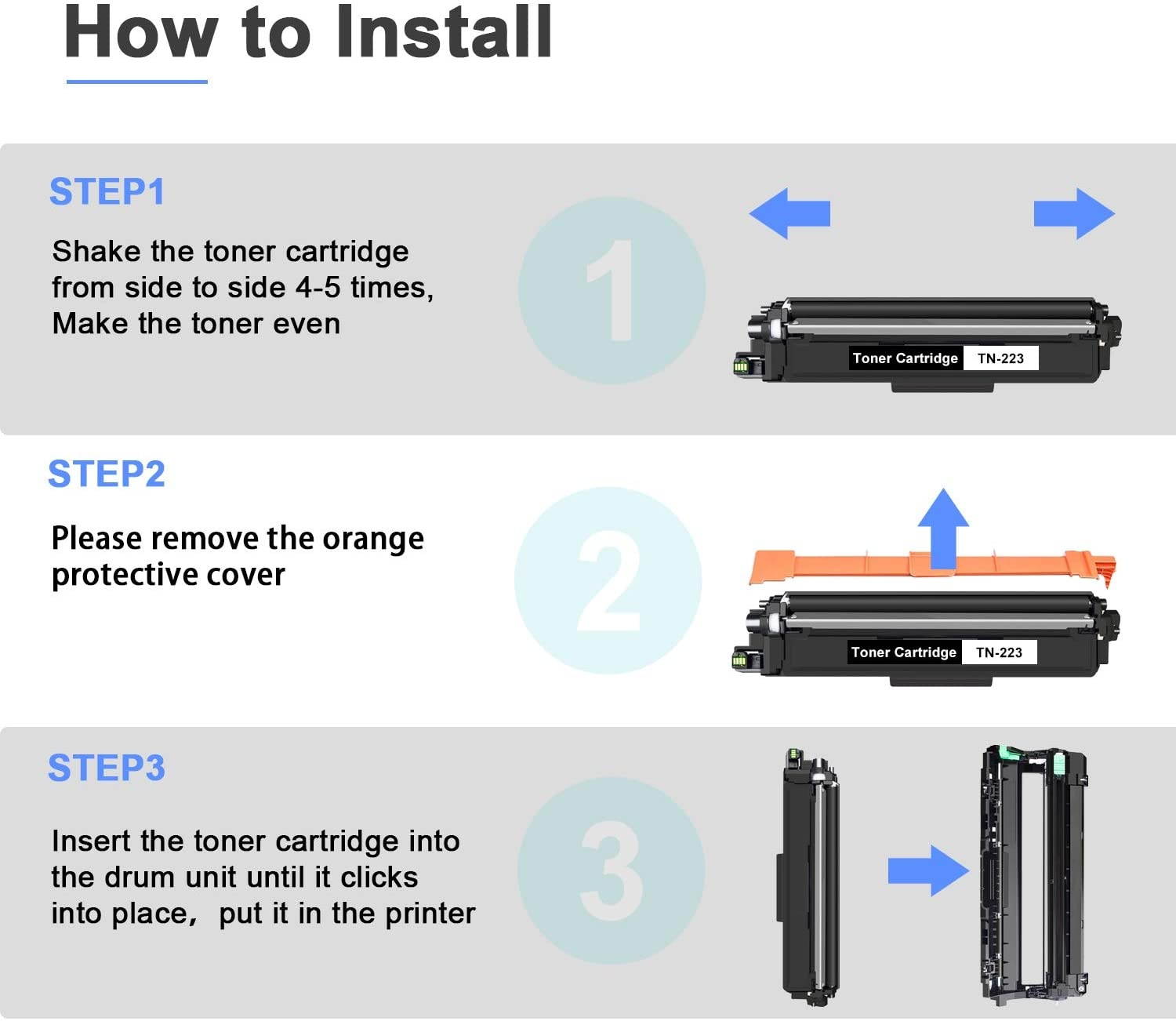 3 Pack TN227C TN227M TN227Y (1C+1M+1Y) Compatible Toner Cartridge Replacement for Brother MFC-L3770CDW L3710CW L3730CDW DCP-L3510CDW L3550CDW HL-3210CW 3230CDN 3290CDW 3230CDW 3270CDW Series Printers