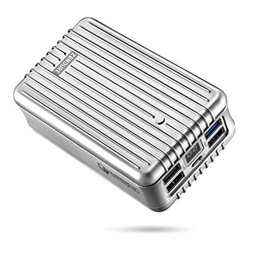 Zendure A8 26800 mAh Portable Charger &ndash; Ultra Durable Power Bank with QuickCharge 3.0, 4 USB Ports, Digital Display, Zen+ Technology for iPhone, iPad, Samsung Galaxy, LG, Pixel & More &ndash; Silver