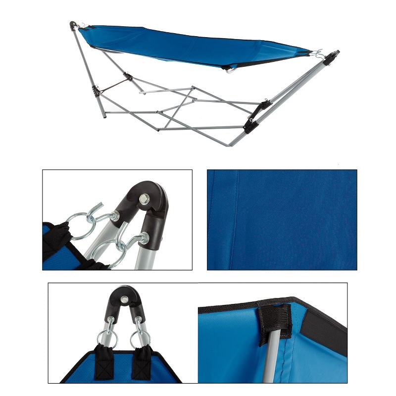 Hastings Home Portable Hammock with Stand, Blue