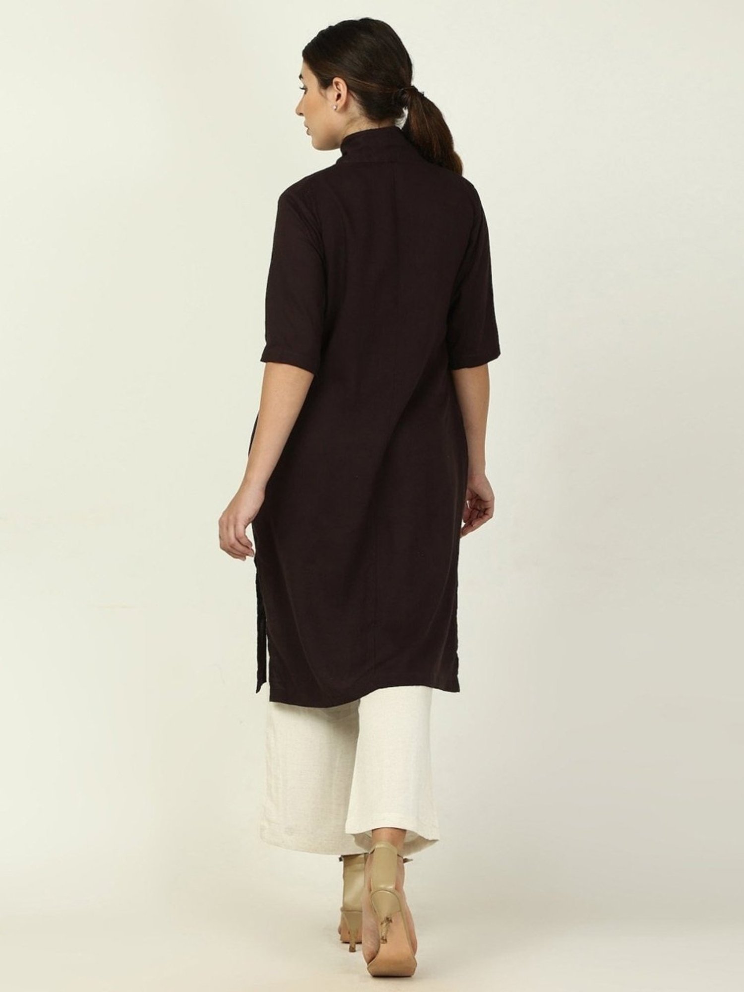 Saltpetre Classic Linen Coffee Brown Overlay & Cream Wide Leg Trouser Coord Set