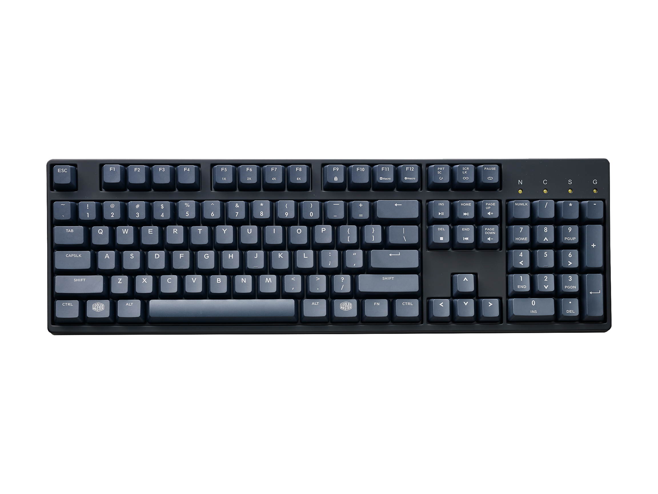 MasterKeys L PBT Full Size Mechanical Keyboard with Cherry MX Blue Switches and Thick PBT Keycaps by Cooler Master