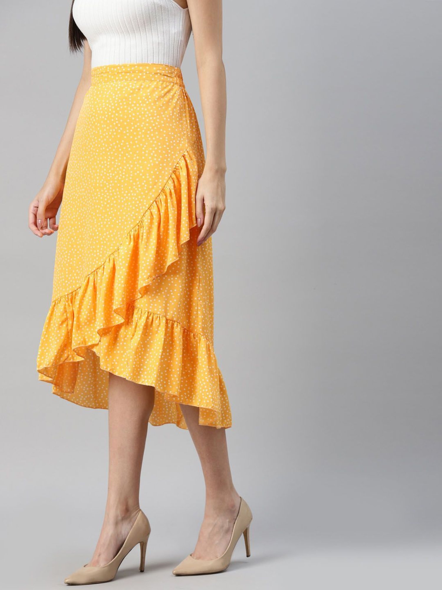 Belle Fille White Floral Print Skirt