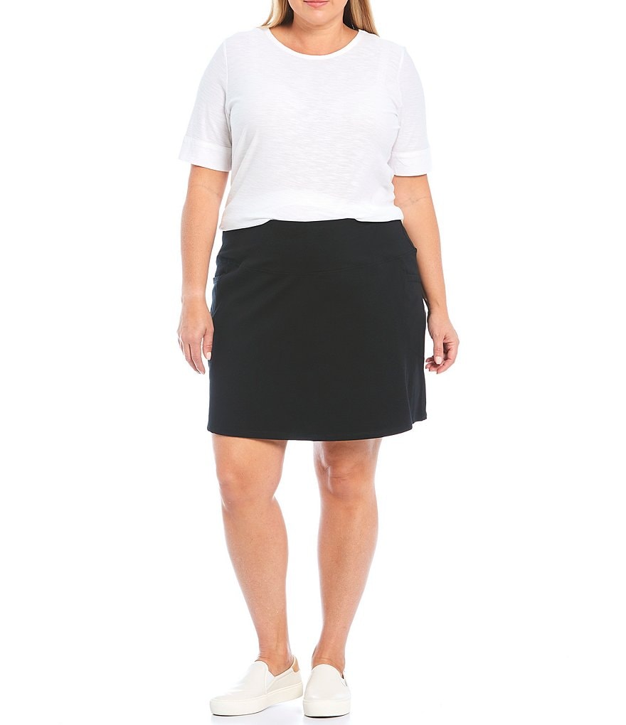 Intro Plus Size Activeease Drawstring Faux Wrap Skort