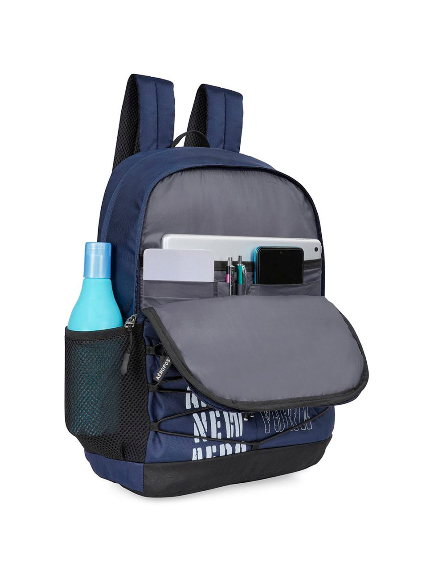 Aeropostale Coppell Navy Polyester Printed Backpack - 19 Ltrs