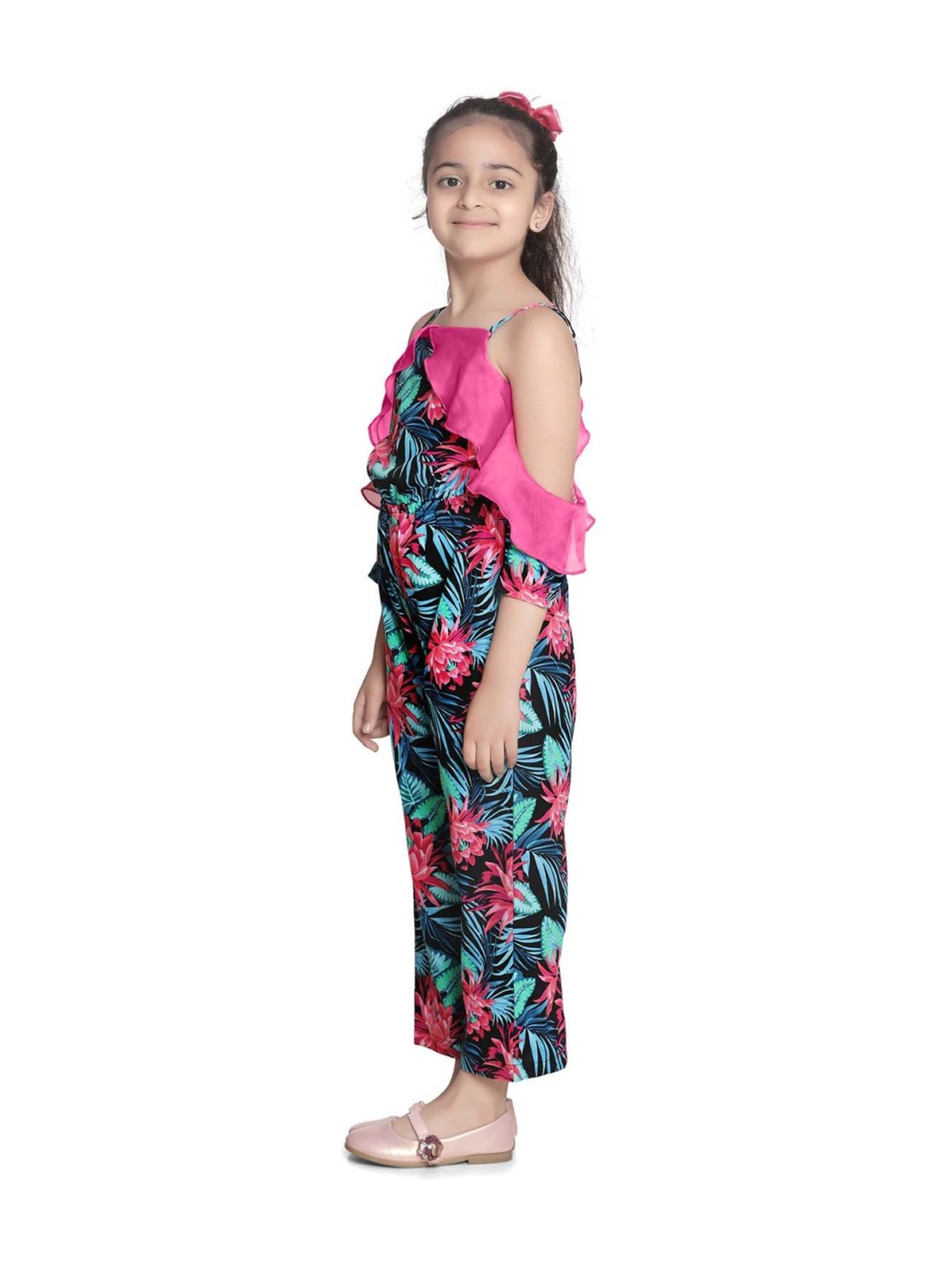 StyleStone Kids Multicolor Floral Print Jumpsuit