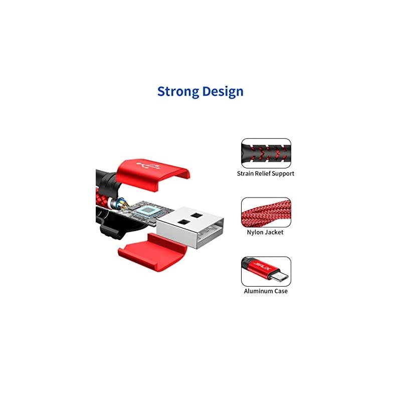 Micro USB Cable Android 2Pack 66FT Micro USB to USB A High Speed Charger Nylon Braided Cord Compatible with Samsung Galaxy S6 S7 J7 Edge Note 5LGKindleXboxPS4Camera and MoreRed