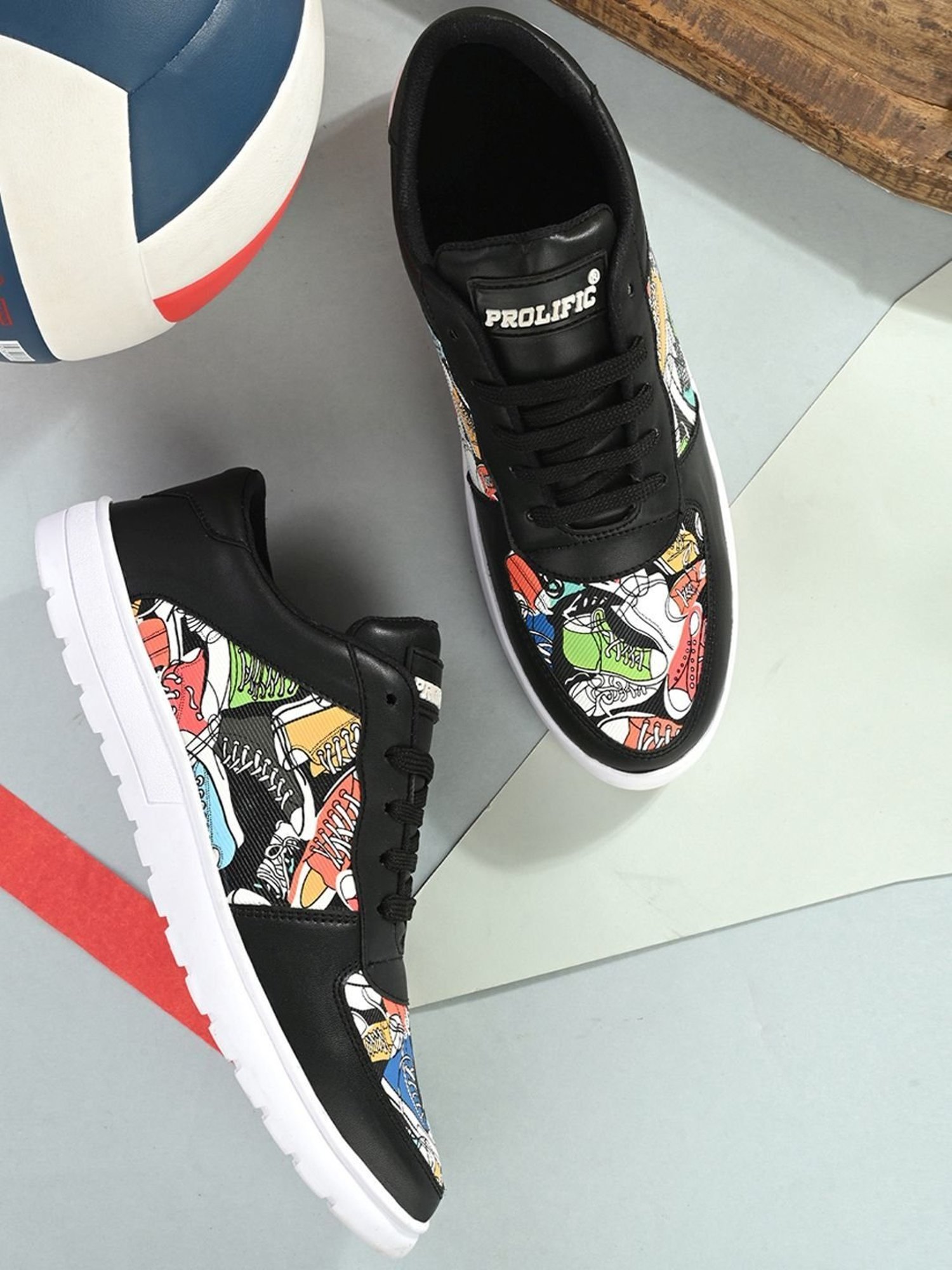 Prolific Men's Elite Black Casual Sneakers